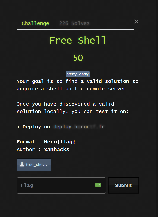 Free Shell Description