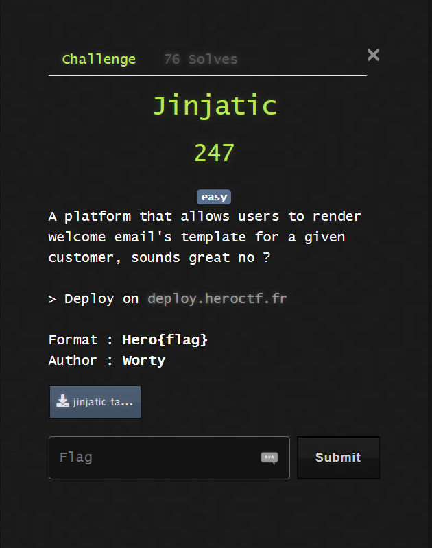 Jinjactic Description