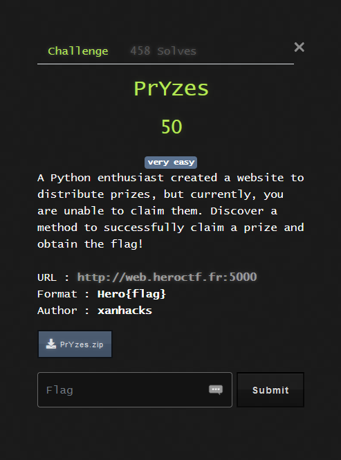 Pryzes description